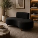 Ver imagem 1 de Sofá Orgânico 3 Lugares Curvo com Pés 152cm Multimóveis Preto