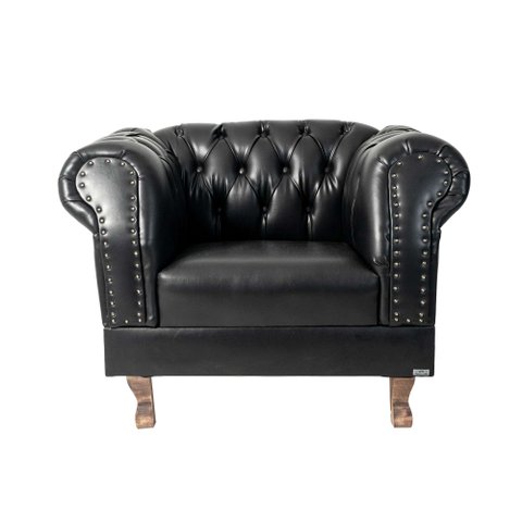 Poltrona Chesterfield Duque Corano Preto / Decoração , Sala, Tv, Estar, Recepção, Barbearia