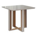 Ver imagem 5 de Kit Conjunto Sala de Jantar Mesa Quadrada 94 Cm com 4 Cadeiras Tampo Mdf Marrom Madeira Off White