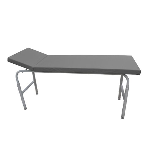 Mesa Exame Clínico 80x65x180 Cabeceira Regulável Esmaltada Cinza