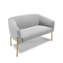 Ver imagem 6 de Sofá Namoradeira e Poltrona Pé de Ferro Dourado Stella Suede Cinza D03 - D'rossi