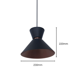 Luminária Pendente Moderna Malibu Preto e Cobre Stilo Lustres - 3