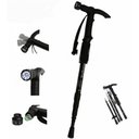 Ver imagem 1 de Bengala Ajustável com Led, Bastão Retrátil de Alumínio, Lanterna para Caminhada, Trilha e Peregrinaç