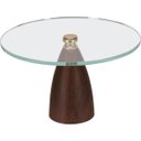Ver imagem 1 de Prato para Doces Redondo Home&co com Base em Metal Cor de Madeira Vidro 19x30x30cm Transparente