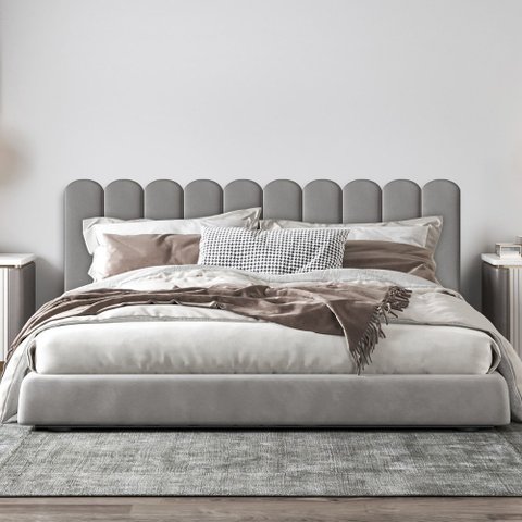 Cabeceira Estofada Nuvem Cinza 2m x 60cm Para Cama King