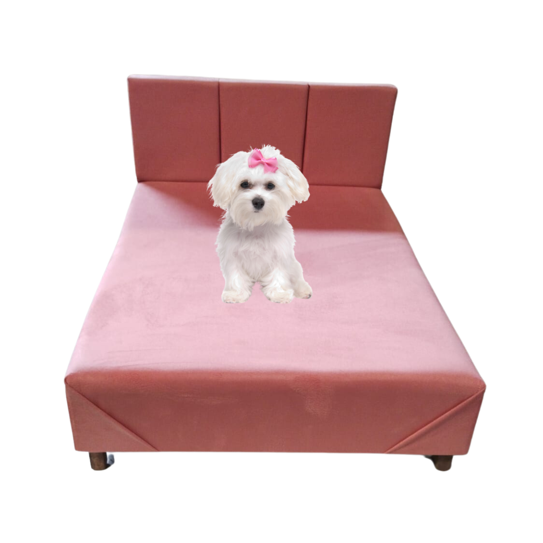 Cama Pet Box em Suede D18 Porte Médio e Grande Rosa Barbie