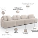 Ver imagem 3 de Sofá 4 Lugares para Sala de Estar Living 308cm Arlo F04 Bouclê Bege - Lyam Decor