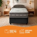 Ver imagem 6 de Cama Box Baú Solteiro King Preto + Colchão Molas Ensacadas Zidi Miami 96x203x64cm