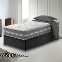 Ver imagem 3 de Cama Box com Baú Solteiro King Preto + Colchão Molas Ensacadas Miami 96x203x64cm