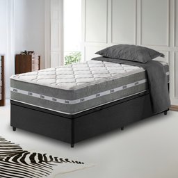 Cama Box com Baú Solteiro King Preto + Colchão Molas Ensacadas Miami 96x203x64cm - 3