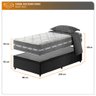 Cama Box com Baú Solteiro King Preto + Colchão Molas Ensacadas Miami 96x203x64cm - 4