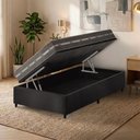 Ver imagem 2 de Cama Box Baú Solteiro King Preto + Colchão Molas Ensacadas Zidi Miami 96x203x64cm