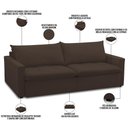 Ver imagem 4 de Sofá Cama Retrátil Reclinável 208cm Lari F04 Veludo Marrom