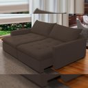 Ver imagem 6 de Sofá Cama Retrátil Reclinável 208cm Lari F04 Veludo Marrom