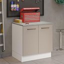 Ver imagem 1 de Balcão Multiuso 80cm 2 Portas Branco/crema Agata Madesa Branco/crema