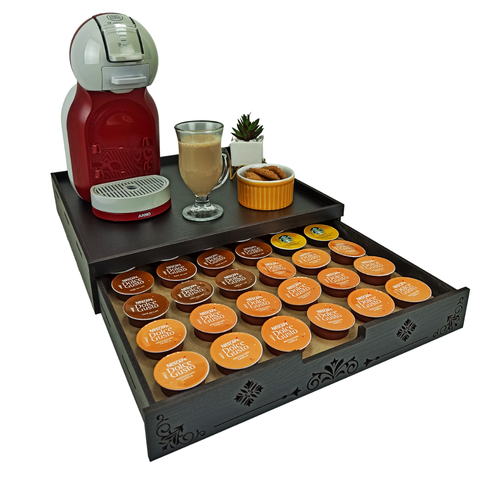 Porta Cápsulas Gaveta 41x40 Dolce Gusto - Preto 36 Cápusulas