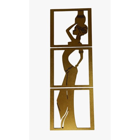 Mulher Vaso com Turbante - Decoração:yellow