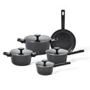 Ver imagem 1 de Jogo Panelas Antiaderente Ultra Ceramic Indução 5 Peças Cor Preta Mou Chia - Oikos