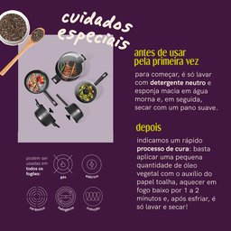 Jogo Panelas Antiaderente Ultra Ceramic Indução 5 Peças Cor Preta Mou Chia - Oikos - 6