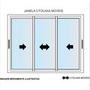 Ver imagem 3 de Janela de Alumínio Maxx 03 Folhas Móveis Preto - 120x120