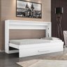 Cama Imbutida na Parede Dobrável Solteiro Horizontal Framar Branco - 1