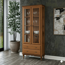 Ver imagem 4 de Cristaleira 2 Portas 2 Gavetas Exclusive Alta Branco - Imbuia