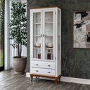 Ver imagem 1 de Cristaleira 2 Portas 2 Gavetas Exclusive Alta Branco - Imbuia