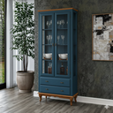 Ver imagem 5 de Cristaleira 2 Portas 2 Gavetas Exclusive Alta Branco - Imbuia