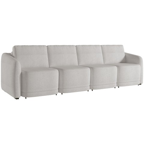 Sofá Cama para Sala de Estar 4 Lugares 356cm Montserrat K01 Bouclê Creme - Lyam Decor