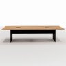 Mesa de Reunião 3,20m X 1,20m Corporativa C/ 2 Caixas de Tomada Cor:carvalho Treviso com Preto - 2