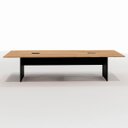 Ver imagem 2 de Mesa de Reunião 3,20m X 1,20m Corporativa C/ 2 Caixas de Tomada Cor:carvalho Treviso com Preto