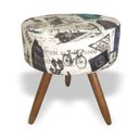 Ver imagem 3 de Kit Poltrona Decorativa Bia + Puff Redondo Suede Paris Azul Pés Madeira Mz Decor