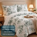 Ver imagem 5 de Cobreleito King 100% Algodao Lauryn Bordado 03 Pcs Exclusivo:verde