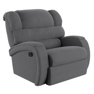 Poltrona do Papai Reclinável Napoli Manual Gatilho Veludo Fh1 Cinza