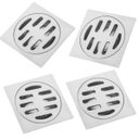 Ver imagem 1 de Ralo Aço Inox 10x10 Banheiro Lavabo Kit 4 Unidades Anti Inseto Anti Odor Resistente Grande Escoament