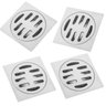 Ralo Aço Inox 10x10 Banheiro Lavabo Kit 4 Unidades Anti Inseto Anti Odor Resistente Grande Escoament - 1
