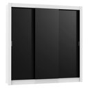 Ver imagem 3 de Guarda-Roupa Casal Madesa Lyon Plus 3 Portas de Correr 4 Gavetas Branco/Preto Cor:Branco/Preto