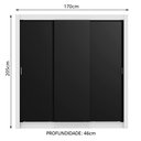 Ver imagem 4 de Guarda-Roupa Casal Madesa Lyon Plus 3 Portas de Correr 4 Gavetas Branco/Preto Cor:Branco/Preto