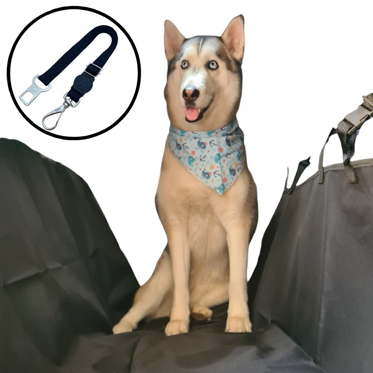 Capa para Banco Traseiro e Cinto de Carro Impermeável Pet Cães Gatos