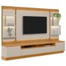 Painel para Tv 70 Pol com Rack Bancada 297cm Real L06 Tauari/off White - Mpozenato - 2