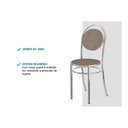 Ver imagem 4 de Cadeira Sala de Jantar 190 Aço Kit 2 Uni Prata - Assento Courano Branco - Carraro