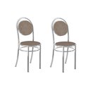 Ver imagem 7 de Cadeira Sala de Jantar 190 Aço Kit 2 Uni Prata - Assento Courano Branco - Carraro