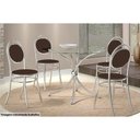 Ver imagem 6 de Cadeira Sala de Jantar 190 Aço Kit 2 Uni Prata - Assento Courano Branco - Carraro