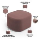 Ver imagem 7 de Puff Decorativo Orgânico para Living Quarto 70cm Doha W01 Suede Rosê - Lyam Decor