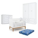 Ver imagem 1 de Quarto de Bebê Americano 4 Portas Com berço Americano Unique Branco Soft Eco Wood - Matic - Henn e C