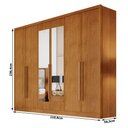 Ver imagem 2 de Guarda Roupa Casal New Messina 6 Portas 8 Gavetas com Espelho Cinamomo - Novo Horizonte