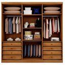 Ver imagem 3 de Guarda Roupa Casal New Messina 6 Portas 8 Gavetas com Espelho Cinamomo - Novo Horizonte