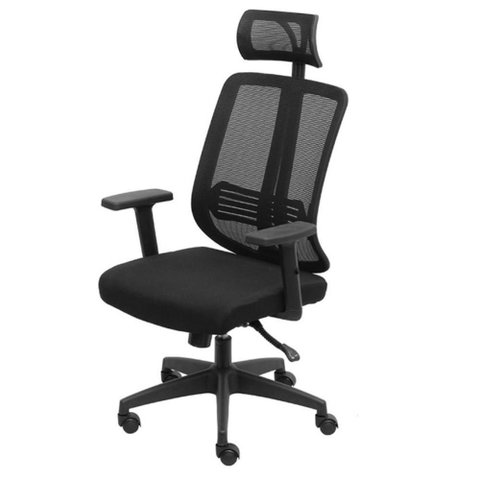 Cadeira Escritório Giratória Kioto Presidente Or Design Encosto Tela Mesh Preta Base Rodízio