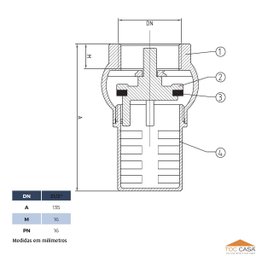 Válvula de Retenção de Pé com Crivo 2.1/2 Pol Sucção Fundo de Poço com Filtro em Latão Ivm Italy - 3 Válvula de Retenção de Pé com Crivo 2.1/2 Pol Sucção Fundo de Poço com Filtro em Latão Ivm Italy - 3