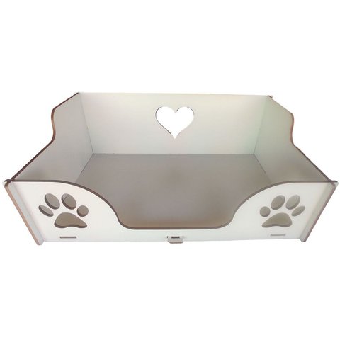 Caminha Sofá Casa para Pet, Cachorro, Gato, em Mdf Branco
